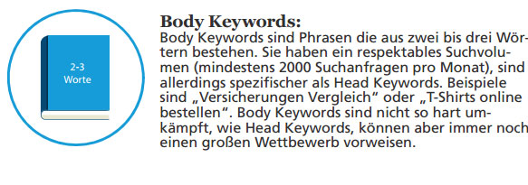 Body Keywords erleichtern die SEO Analyse.